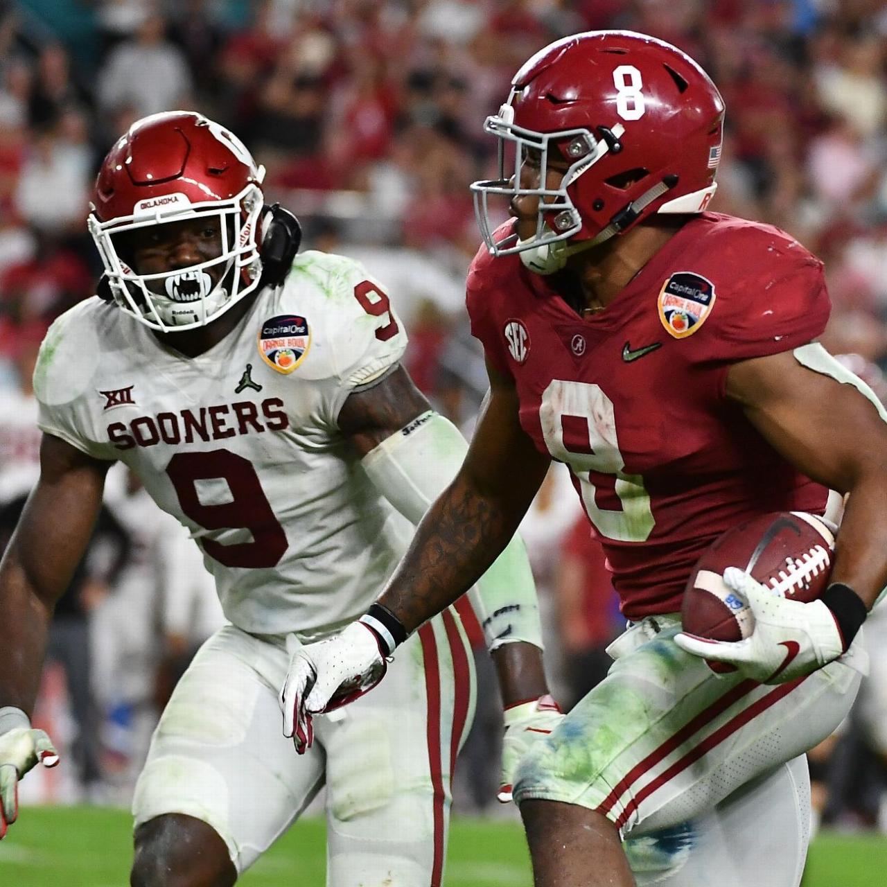 Alabama oklahoma football tide sooners crimson glass looking through jamie squire getty 2003