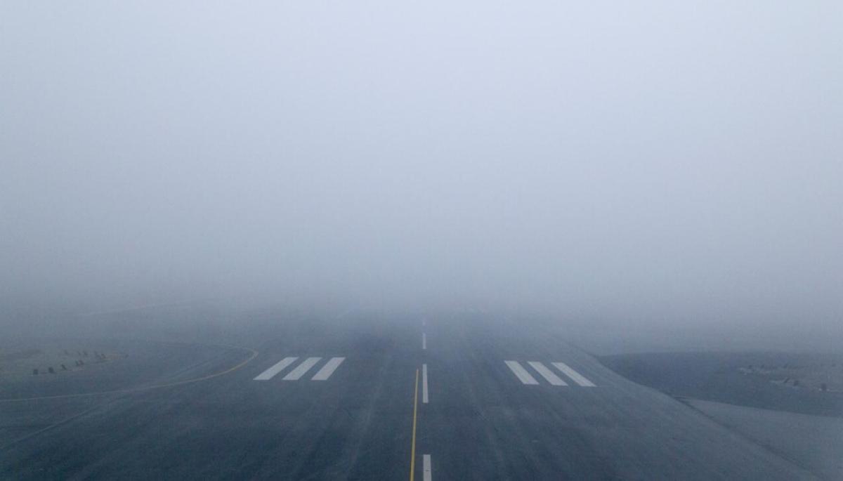 Fog cancelled flights heavy