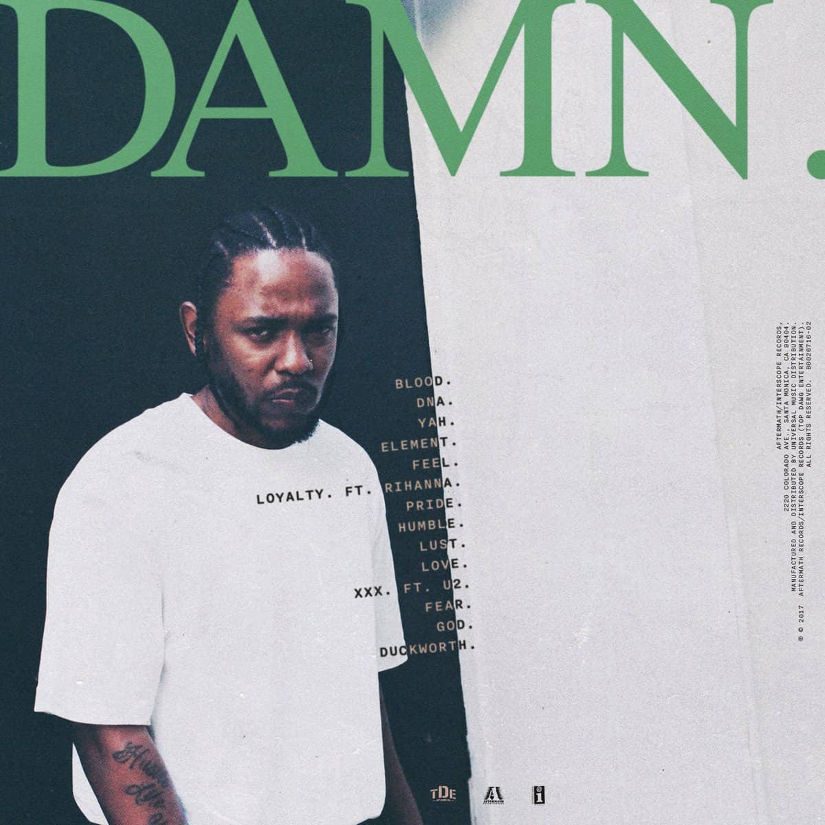 Lamar kendrick tracklist reveals damn
